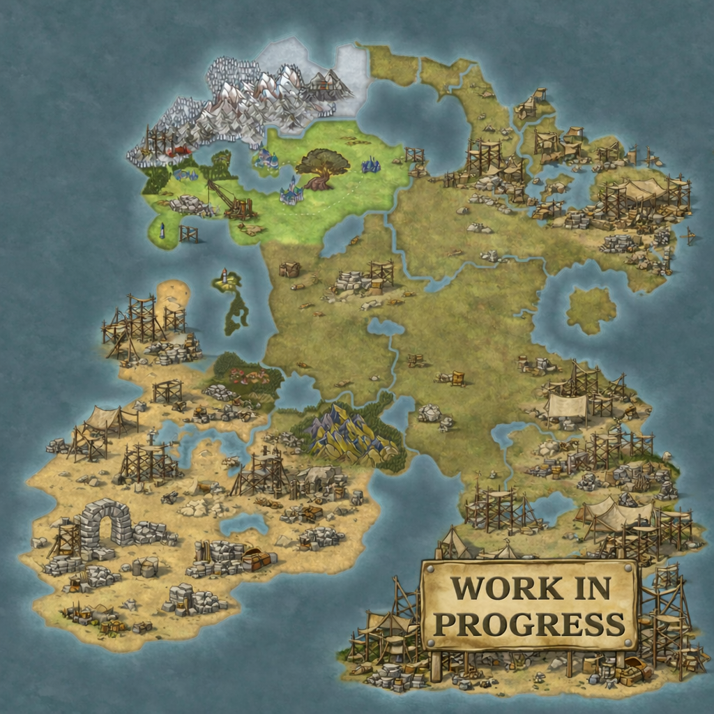 Carte du monde en construction